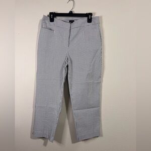 Ann Taylor Women's stripped crop dress pants - Blue & White